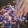 3 Boxes Independence Day Stars Nail Art Glitter Sequins,3D Holographic 4th of July Star Nail Sequins Nail Flakes for Nail Art Red Blue Sliver Stars Nail Accessories for Women Girl Manicure Decor
