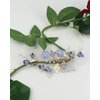 Achairder Wedding Hair Comb Blue Flower Crystal Pearl Side Combs Bridal Headpiece Wedding Accessories