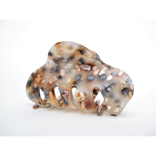Generic Medium copper brown beige gray marbled hair claw clip