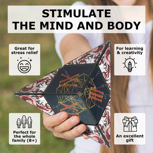 SHASHIBO Dice Paradise - Shape Shifting Box - Award-Winning, Patented Magnetic Puzzle Cube w/ 36 Rare Earth Magnets - Fidget Cube Transforms Into Over 70 Shapes (Renaissance)