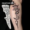 INKARTLINK Semi permanent Tattoos, Temporary Tattoos, Adult Art Designs, Party Favors, Waterproof, Realistic, No Adhesive, No Reflective, Lasts 1-2 Weeks, Medium (Leopard King)