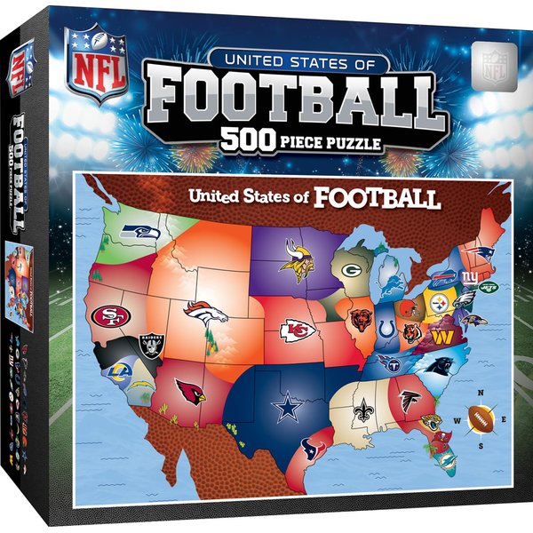 MasterPieces NFL League Map Puzzle - 500-Piece Sports Puzzle for Adults - Officially Licensed NFL Product
