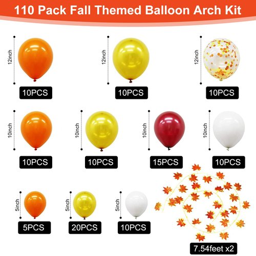 Happy Thanksgiving Party Decorations Indoor, Thanksgiving Backdrop Banner with Balloons Garland Arch Kit for Thanksgiving Fall Autumn Party Supplies