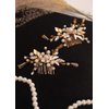 Kercisbeauty Gold Hair Comb Set for Women Wedding Bridal Headpiece with Champagne Crystal Pearl Hair Accessories