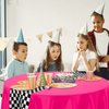 Oudain Cars Birthday Party Supplies Racing Party Decorations Round Racing Tablecloth Checkered Flag Table Covers Road Plastic Table Cloth, 1950s Disco Dancing Party Tablecloth (Pink,3 Pcs)