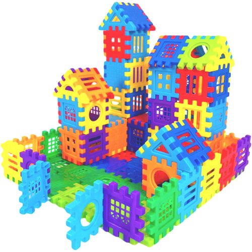KUTOI Building Blocks – 100-piece Kids Builders Blocks Set with Storage Bag – Interlocking Building Blocks for Toddlers and Kids – Fun and Educational Toy Building Set for Skill Development