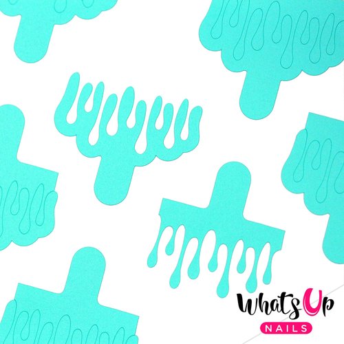 Whats Up Nails - Slime Drips Vinyl Stencils for Halloween Nail Art Design (1 Sheet, 30 Stencils)