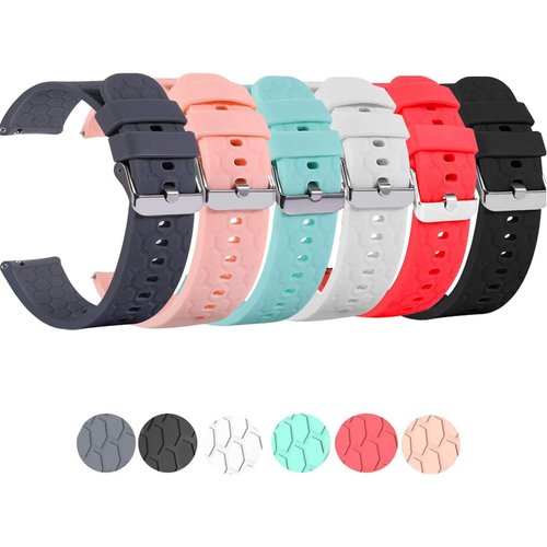 FitTurn 6pack Bands Compatible with IP67 Waterproof Sports Tracker Watch Replacement Soft Straps Silicone Watch Band Strap with Quick Release Pins for IP67 Fitness Watch Activity Tracker (SixColors)