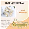 inSowni 4 Pieces Decorative Glitter Opal Rhinestone Pearl Gems Flower Bow French Barrettes Snap Hair Clips Gold Metal Automatic Spring Clips Hairpins Headpieces for Women Girls
