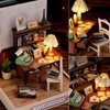 TuKIIE DIY Miniature Dollhouse Kit with Furniture, 1:24 Scale Creative Room Mini Wooden Christmas Doll House Plus Dust Proof for Kids Teens Adults(Elegant Studio)