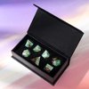 Sharp Edge DND Dice Set Handmade 7 Accessories Dice for Dungeons and Dragons TTRPG Games, Multi-Sided RPG Polyhedral Resin Sharp Edge Dice Roleplaying Games Shadowrun Pathfinder MTG(Gradient Green)