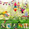 Bird Toys for Conures with Colorful Ladder Hammock Bird Cage Accerious Bird Perch Stand Chewing Toys Hanging Bell for Parrot Parakeet Cockatiel Lovebirds