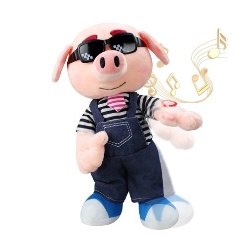 SdeNow Pig Stuffed Animal, Waving Singing Dancing Pig Plush Interactive Toys, Fun Animation Baby Stuffed Animals Electronic pet Pig Toys Kids Gifts