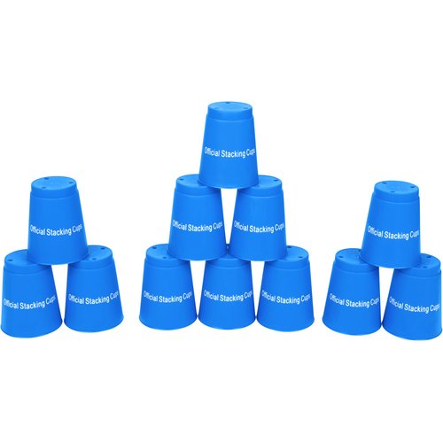 Quick Stack Cups - Set of 12 Sport Stacking Cups - By Trademark Innovations (Blue)