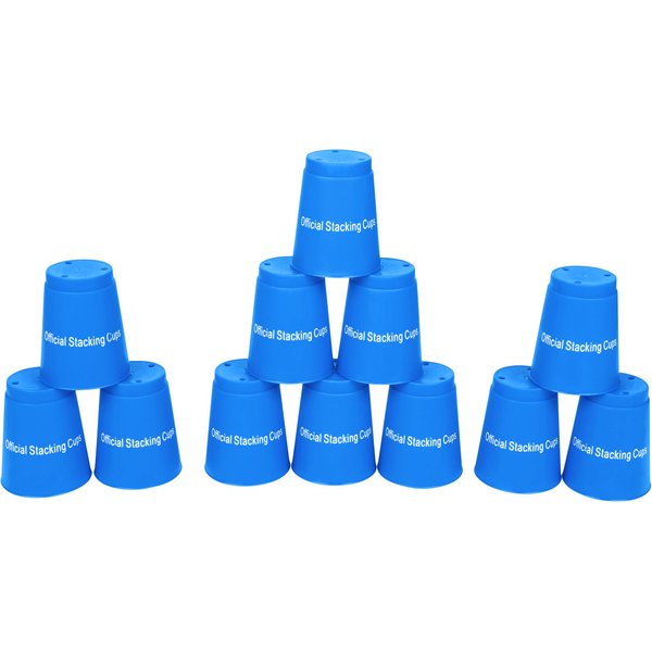 Quick Stack Cups - Set of 12 Sport Stacking Cups - By Trademark Innovations (Blue)