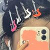 OTEEGX 6PCS Cute Y2K Hair Clips Guitar Duckbill Metal Hair Clip Vintage Hair Pins Y2K for Women Accessories Grunge Style1