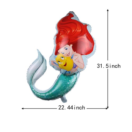 6PCS 4th Mermaid Birthday Decorations Little Mermaid Foil Balloons for Kids 4th Birthday Princess Mermaid Themed Party Decorations (Mermaid 4th Birthday)