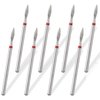 8pcs Flame Cuticle Drill Bit, Cuticle Clean Nail Drill Bit Fine Grit, Russian Manicure Drill Bits, Diamond Nail Bits Set with Case for Nail Salon Manicure Electric File Cuticle Dead Skin Nail Prepare