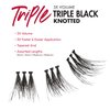 iENVY False Eyelashes Triple Black Knotted Individual Trio Lashes 3X Volume Reusable Eyelash Clusters (S/M)