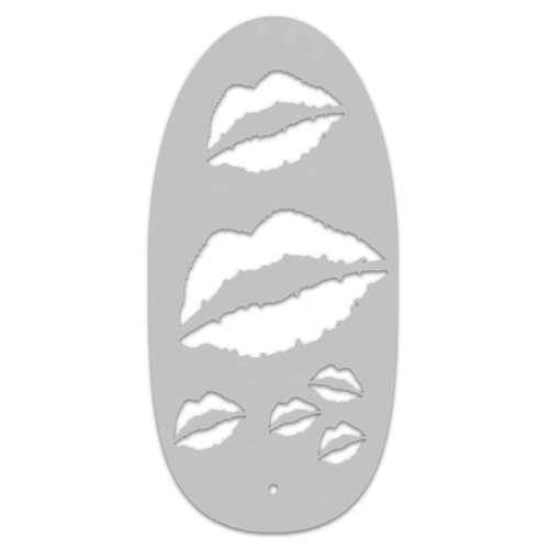 Stencil1FX Kisses Makeup Stencil - Kissing Lips Makeup Stencil Durable Quality Reusable Stencils United States Stencil America for Parades, Parties and More