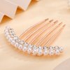 Missgrace Luxury Glitter Sparkly Crystal Rhinestones Pearls Gold Hair Side Combs Hairpins Barrettes Clips Hair Accessories for Women Girls (Color 2)