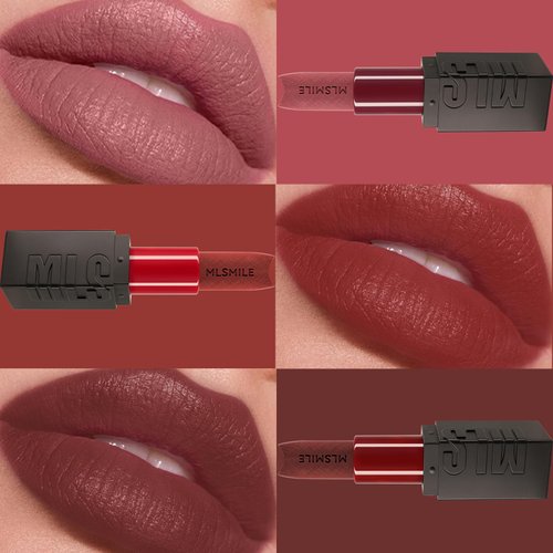 MLSMILE 3PCS Velvet Matte Lipstick Sets for Women, Long Lasting Waterproof 24 Hours Lip Stick Lip Stain Makeup Gift Sets, High Pigmented Lip Balm,Labiales mate 24 horas originales
