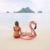 GROBRO7 2Pack Inflatable Flamingo Pool Float Flamingo Drink Holder Set Elegant Vinyl Swimming Floaty Pool Toy with Glitters Outdoor Water Lounge Inflatable Raft with Floating Coasters for Adults & Kid