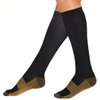 Bcurb Graduated Compression Socks (2 Pair) Calf High Men Women Support Stocking. (Black/Gold, Small/Medium)
