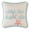 C&F Home 10" Embroidered Salty Kisses Starfish Wishes Petite Size Accent Throw Pillow Decorative Cotton Beach Inspirational Quote Ocean Coastal Small Throw Accent Seashore Pillow Decor Decoration 10 x