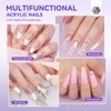 Saviland French Acrylic Nail Kit: Beginner Nail Kit Acrylic Set Easy to Use Acrylic Powder and Liquid Set with Half Cover Nail Tips Acrylic Nail Brushes Nail Tools for DIY French Manucure Kit