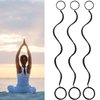 3 Packs 16" Black Elastic Spiral Hair Ties For Women, Ponytail Holders Hair Tie for Thin Fine Hair Braided Hair Ties for Wind Water Sport Hair Hands for Women's Hair Ponytail Wrap Hair Tie