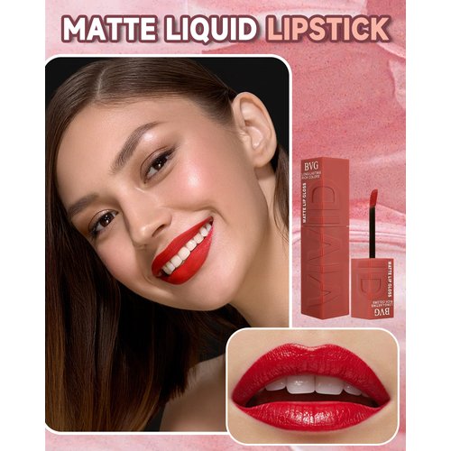 Superstay Lipstick for Women,Lip Red Stain Matte Vinyl Liquid Lipstick Makeup Lipcolor Long Lasting 24 Hour Waterproof Velvet Lip Stick, High Impact Color Lifter Lipgloss,Non-Stick Cup Lip Tint-04