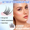 MLEN DIARY Self Adhesive Lash Clusters DIY Eyelash Extensions D Curl Natural 36Pcs Self Adhesive Cluster Lashes 10-12MM No Glue Individual Lashes Self Application at Home