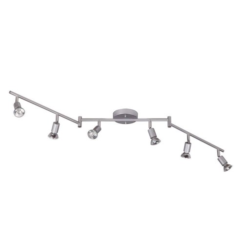 Globe Electric 59351 Payton 6-Light Foldable Track Lighting, Matte Silver