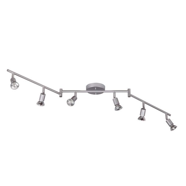 Globe Electric 59351 Payton 6-Light Foldable Track Lighting, Matte Silver