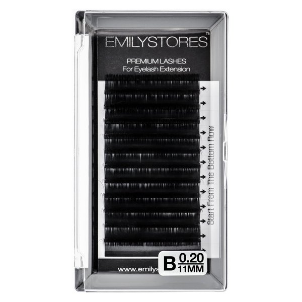 EMILYSTORES Lash Extensions 0.20mm Classic Thickness B Curl 11mm Length Natural Looking Individual Volume Eyelashes For Eyelash Extensions(0.20,B,11mm)
