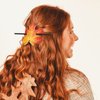 6 Pcs Maple Leaf Faux Leather Hair Pins and Barrettes - Autumn Colorful Leaves Hair Accessories for Women