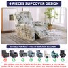 Iauddy Recliner Slipcover-Stretch Soft Slip Reclining Chair Slipcovers 4-Pieces Furniture Protector for Recliner with Pocket Fitted Sofa Couch Cover Lazy Boy Chair Cover