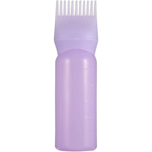 DPWOUM Purple Root Comb Applicator Bottle, 3 Pack Hair Oil Applicator Bottle with Graduated Scale for Brush Shampoo Hair Oil Comb Applicator Tool Coloring and Highlighting Tools