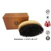 Man & Mane Premium Handmade Oxhorn & Beechwood Military Style Medium Stiff Natural Boar Bristle Men’s Hair Brush for Facial Hair & Beard Care