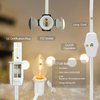 4 Pack Lights Accessory Cord with 4 C7 Led Light Bulb, Clip-in Lamp Cord Replacement, Candelabra-Base E12 Socket White Cord with On/Off Switch Pluggs for Holiday Decorations