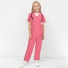 LAUPHIE Kids Scrub Nurse Doctor Dress Up Costumes for Kids Set of 5 Cosplay Pink Green
