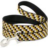Dog Leash Checker White Gold Brown 4 Feet Long 0.5 Inch Wide