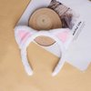 White Cat Ears Headband Hairband, Cute Animal Ears Headband, Soft Plush Cat Ear Headwear Hair Hoop for Halloween Cosplay Cat Costume Make Up Washing Face