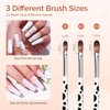 MelodySusie 3Pcs Acrylic Nail Brush Set, Size 8/10/14 Professional Pen for Acrylic Application Acrylic Powder Nail Art Extension and 3D Nail Carving for DIY Home Salon Nail Art Manicure Tool