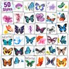 Partywind Butterfly Temporary Tattoos for Kids, Individually Wrapped Sheets Tattoos for Butterfly Party Supplies Favors Decorations, Butterfly Birthday Party Toys for Kids Girls (50 Styles)