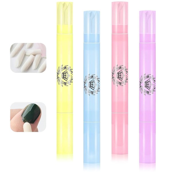 Nail Polish Corrector Pen, 4Pcs Nail Polish Remover Pen with 20pcs Tapered Refill Tips, Nail Polish Correction Nail Edge Cleaning Pen for Nail Art DIY
