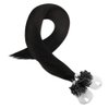 Moresoo Micro Link Hair Extensions Human Hair Black Microlink Hiar Extensions Off Black Micro Ring Hair Extensions Human Hair Microlink Extensions 50G/50S 24Inch #1B