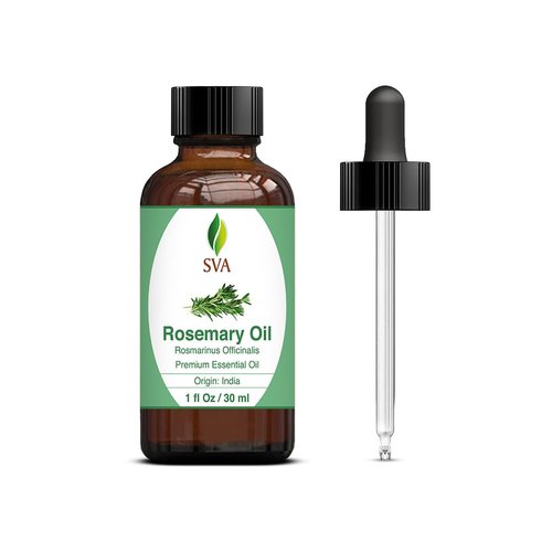 SVA Rosemary Essential Oil – 1 Fl Oz – 100% Natural Rosemary Oil - for Diffuser, Hair Care, Face, Skin Care, Aromatherapy, Scalp and Body Massage, Soap and Candle Making – with Dropper