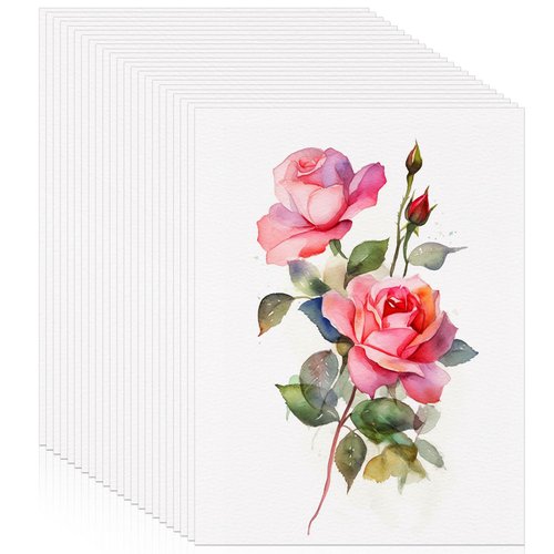 30 Sheets Watercolor Paper 8.5 x 11, 140 lb/300 GSM Cold Press Watercolor Paper Bulk White Water Color Paper Cotton Paper for Kids Students Adults Beginners Artists